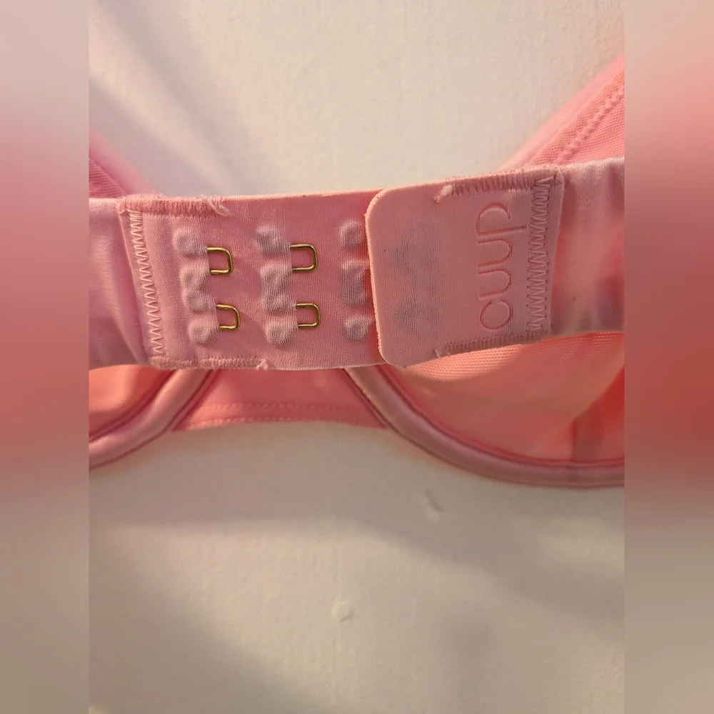 CUUP Pink Satin Plunge Bra - 34C